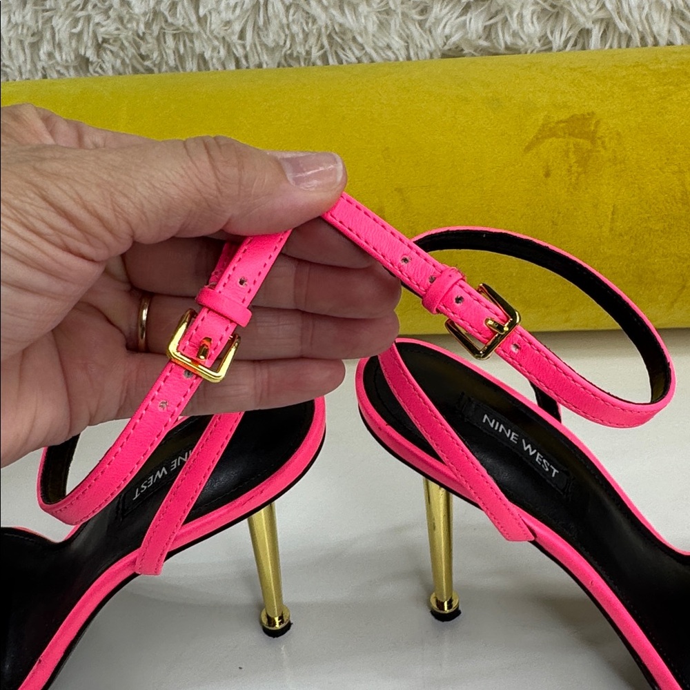 Nine West • Women's Reina Heeled Sandal • Neon Pink • Size 9.5 • - Picture 7 of 17